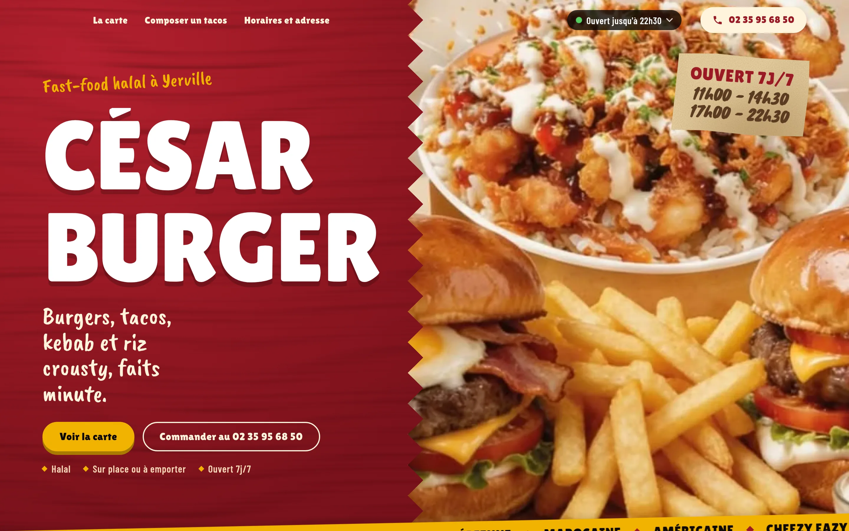 César Burger — site vitrine de restaurant créé par Bojao