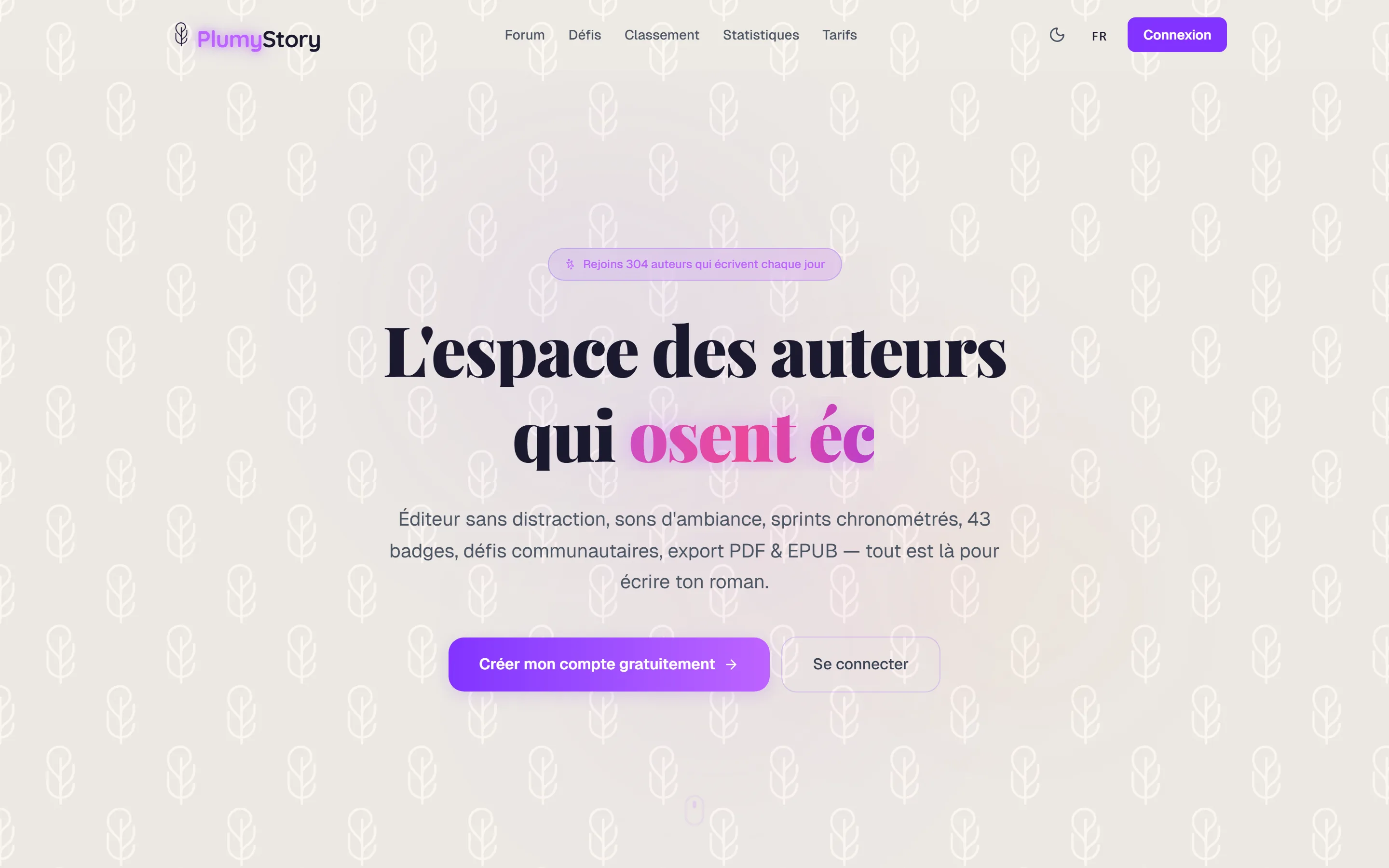 Aperçu du site PlumyStory